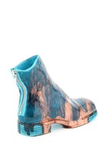 WET-EFFECT VARNISHED LEATHER BOOTS