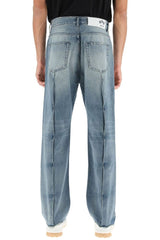 DESTROYED EFFECT STRAIGHT-LEG JEANS