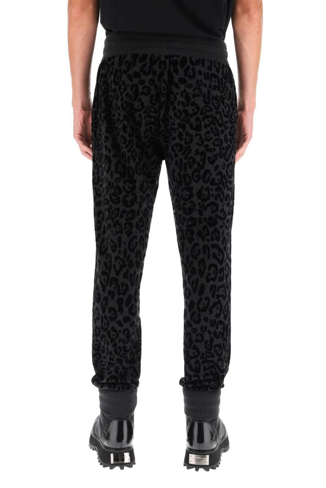 FLOCKED LEOPARD JOGGERS