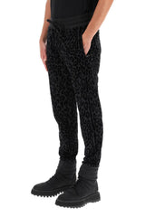 FLOCKED LEOPARD JOGGERS