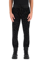 FLOCKED LEOPARD JOGGERS