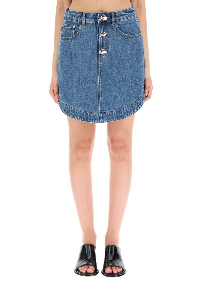 DENIM MINI SKIRT WITH GOLDEN BUTTONS