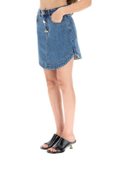 DENIM MINI SKIRT WITH GOLDEN BUTTONS