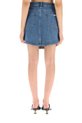 DENIM MINI SKIRT WITH GOLDEN BUTTONS