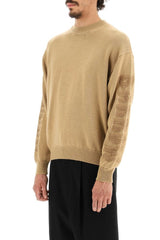 WOOL BLEND SWEATER WITH JACQUARD LOGO