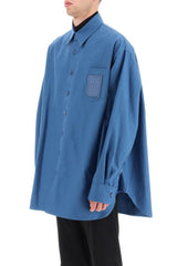 OVERSIZED DENIM SHIRT WITH LOGO PATCH