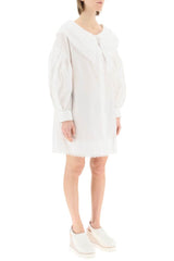 SHIRT DRESS WITH EMBROIDERED FLAT COLLAR