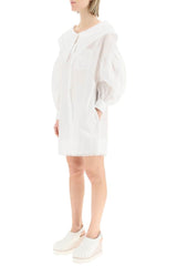 SHIRT DRESS WITH EMBROIDERED FLAT COLLAR