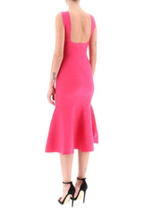 FLUTED HEM MIDI DRESS