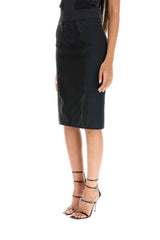 POWERNET AND SATIN MIDI SKIRT