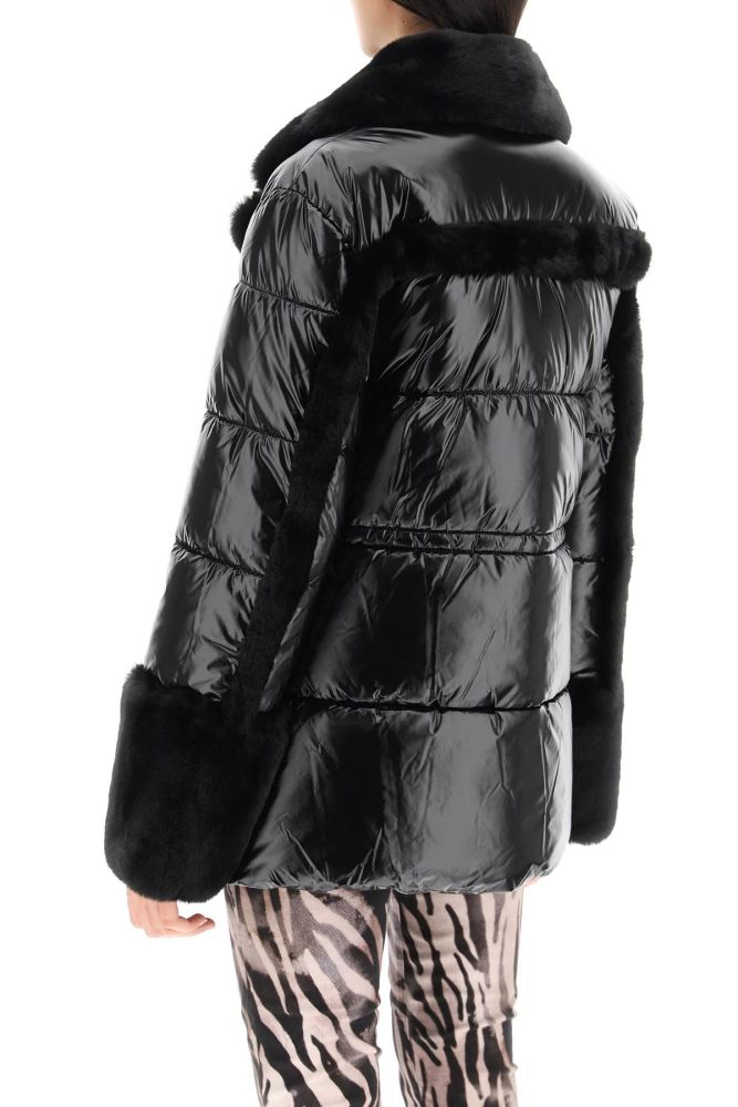 PUFFER JACKET WITH FAUX FUR DETAILS