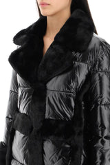 PUFFER JACKET WITH FAUX FUR DETAILS