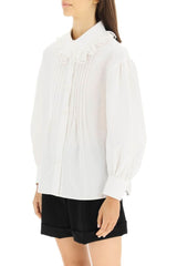 COTTON SHIRT WITH RUFFLED COLLAR