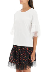 T-SHIRT WITH LACE SLEEVES