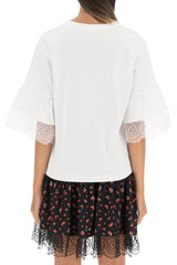 T-SHIRT WITH LACE SLEEVES