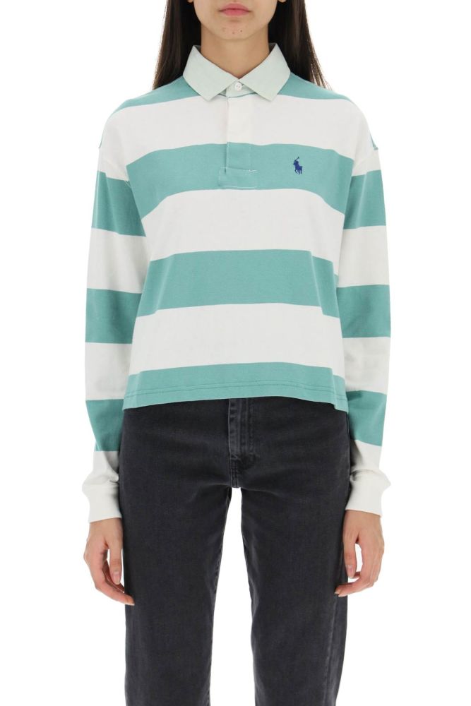 CROPPED STRIPED POLO SHIRT