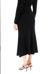 RIBBED STRETCH KNIT MIDI SKIRT