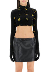 'CURRENCY' CHENILLE CROPPED-TOP