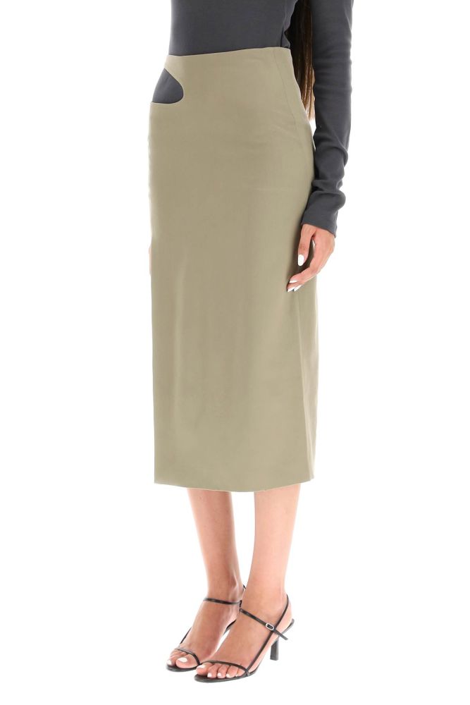 CUT OUT MIDI SKIRT