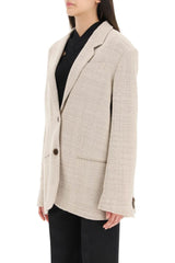 COTTON BLEND CANVAS BLAZER