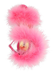 Feather satin sandals