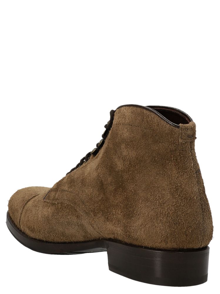 Suede lace-up ankle boots