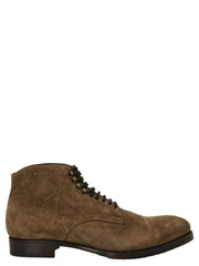 Suede lace-up ankle boots