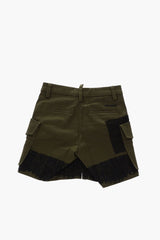 cargo shorts with lace details hem