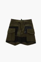 cargo shorts with lace details hem