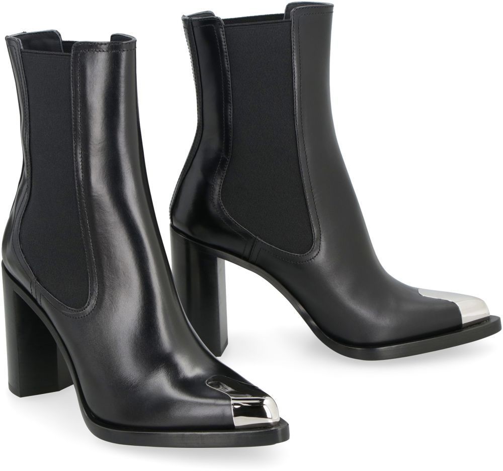 Punk leather chelsea boots