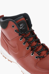 Solid Color Leather MANOA Combat Boots with Track Sole