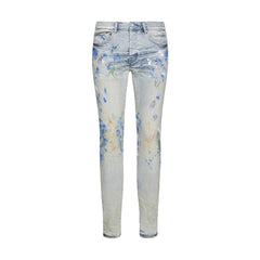 Silver birch over light indigo Denim