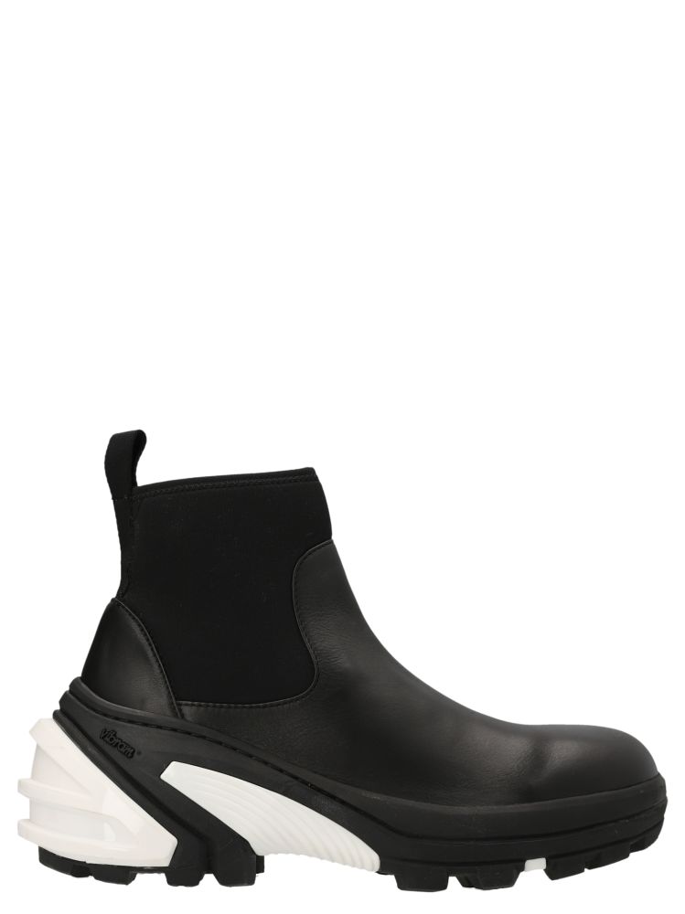 'Leather Mid' ankle boots
