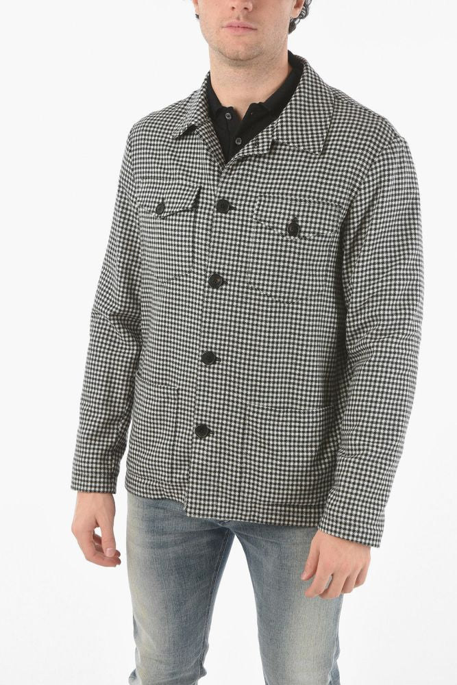 gingham checked Derby Blazer with Double Breast Pockets
