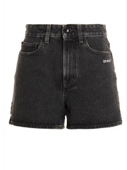 Denim logo shorts