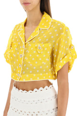 CAMICIA CROPPED IN LINO E SETA 'HIGH TIDE'