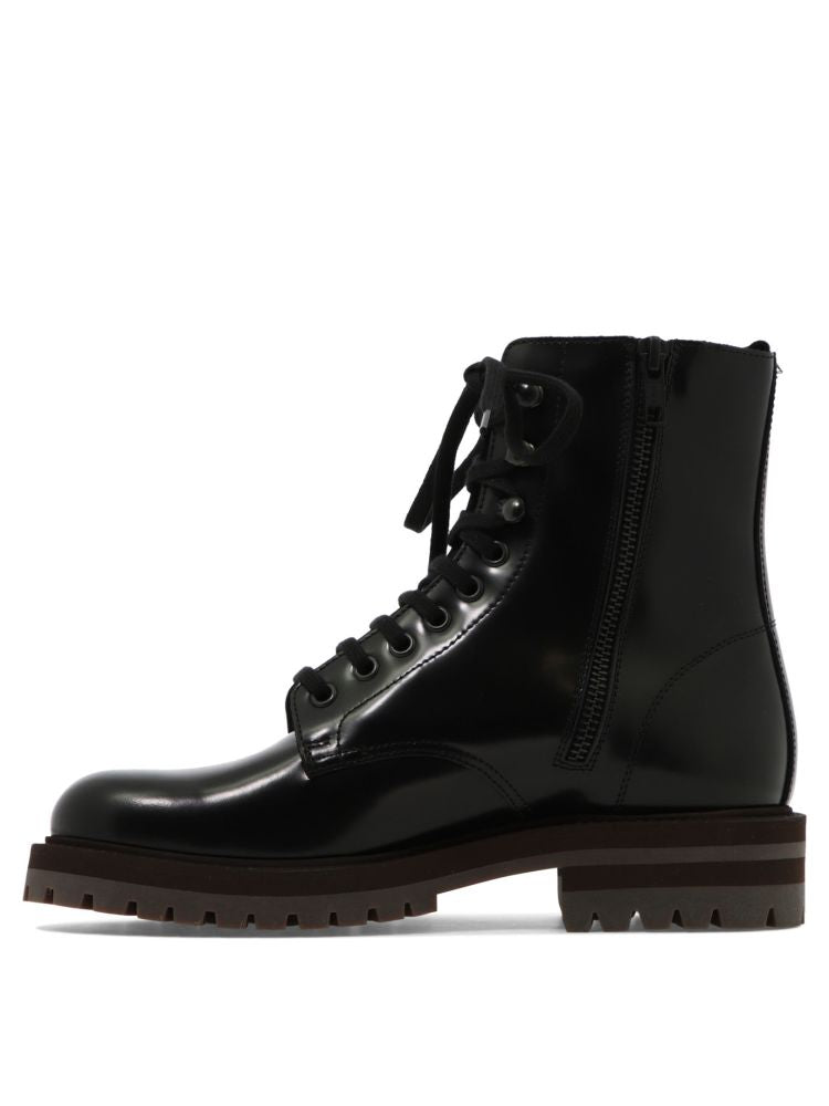 Zipped combat boots