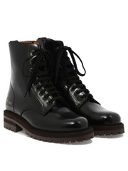 Zipped combat boots