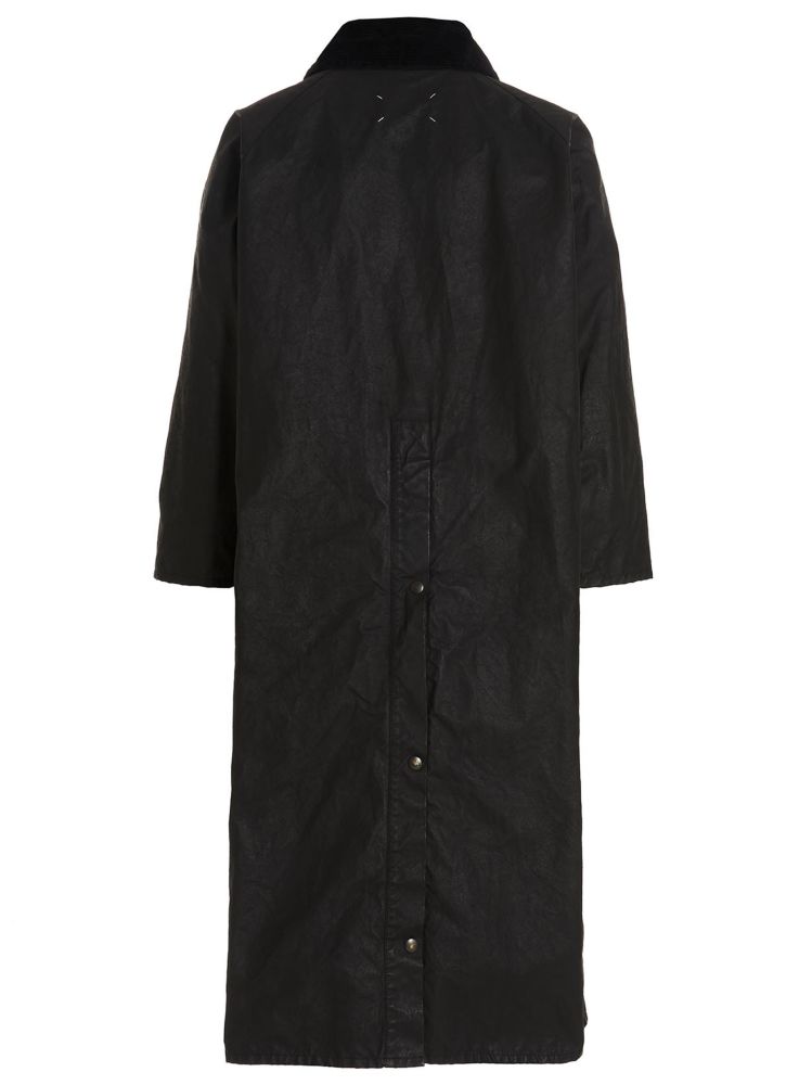 Waxed cotton trench coat