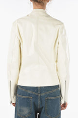 MM6 Front Zipped Leather Jacket