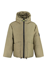 Hooded full-zip down jacket