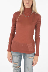 Ribbed Lightweight T-PAENOCK Turtleneck Sweater with Chain