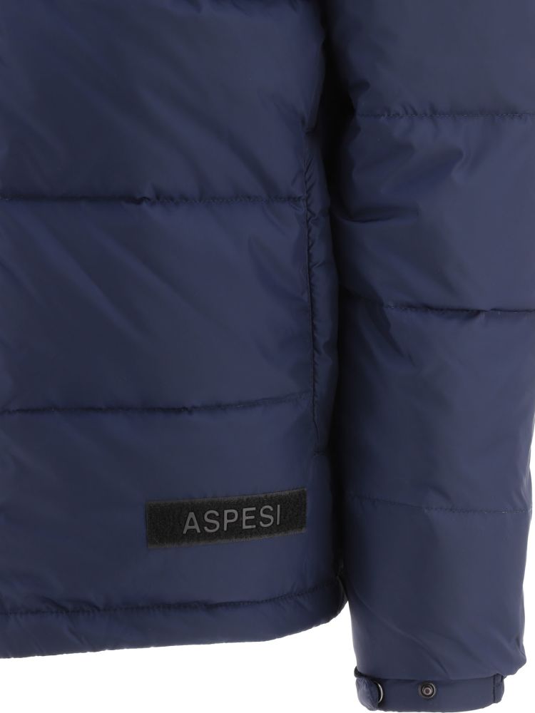 Down jacket with packable hood
