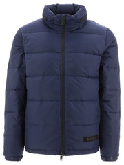 Down jacket with packable hood