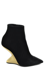 Salvatore Ferragamo Bootie Color: Black Material: chamois : 100%