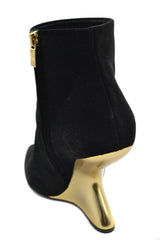 Salvatore Ferragamo Bootie Color: Black Material: chamois : 100%