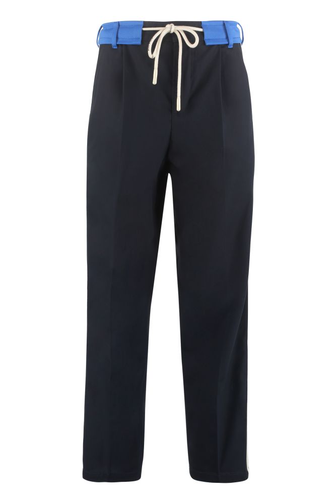 Contrast side stripes trousers