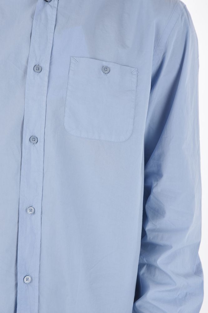 Standard Collar Cotton Shirt with Breast-pocket