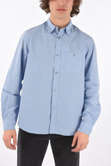 Standard Collar Cotton Shirt with Breast-pocket