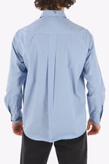 Standard Collar Cotton Shirt with Breast-pocket